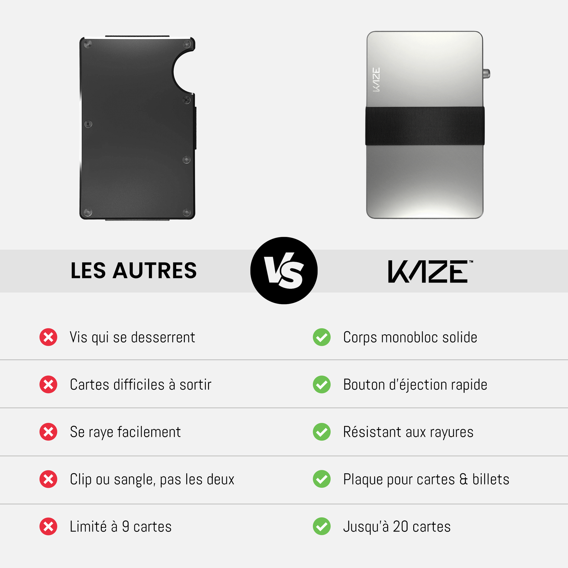 Porte‑cartes KAZE Tag – Bleu, aluminium minimaliste