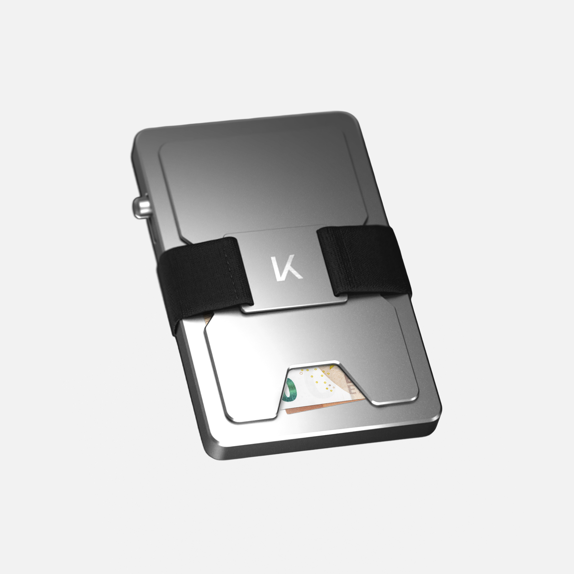 Porte‑cartes KAZE Extend – Gris argenté, aluminium minimaliste