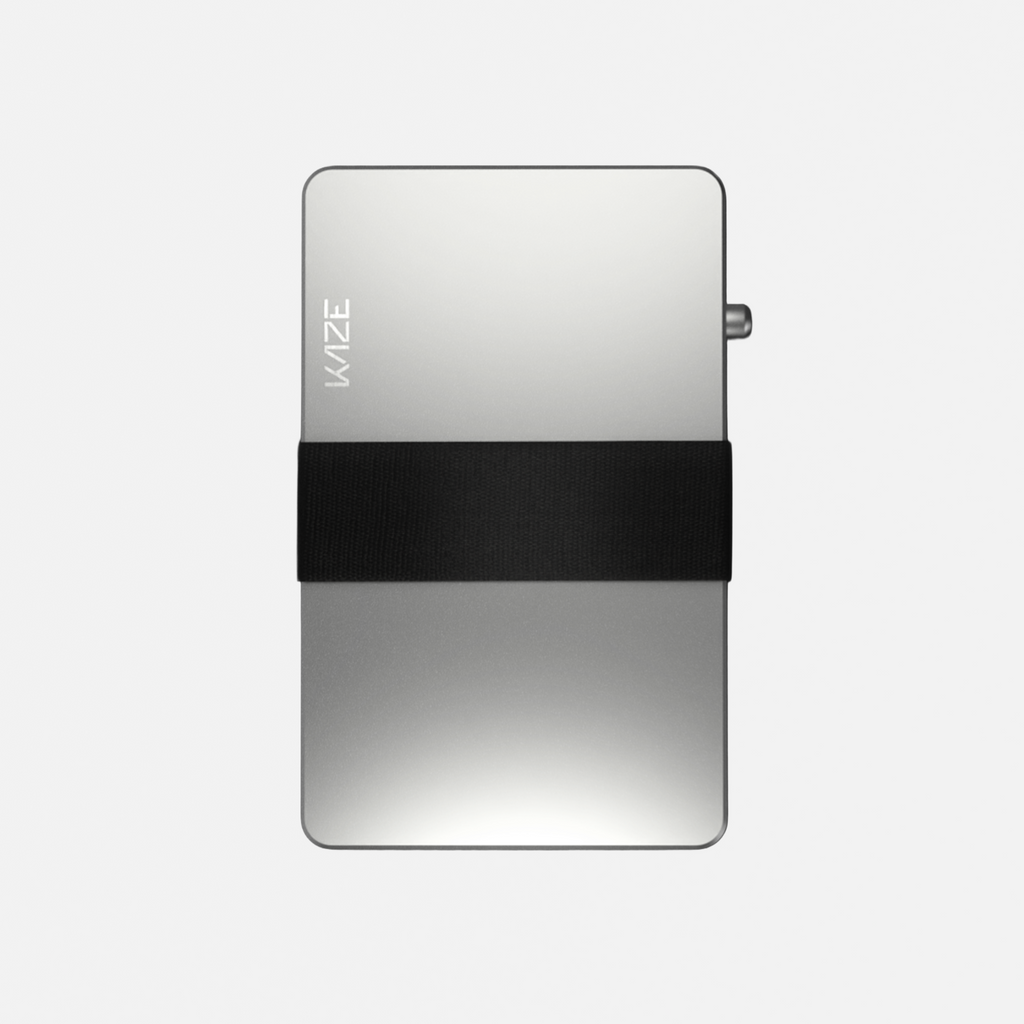 Porte‑cartes KAZE Extend – Gris argenté, aluminium minimaliste