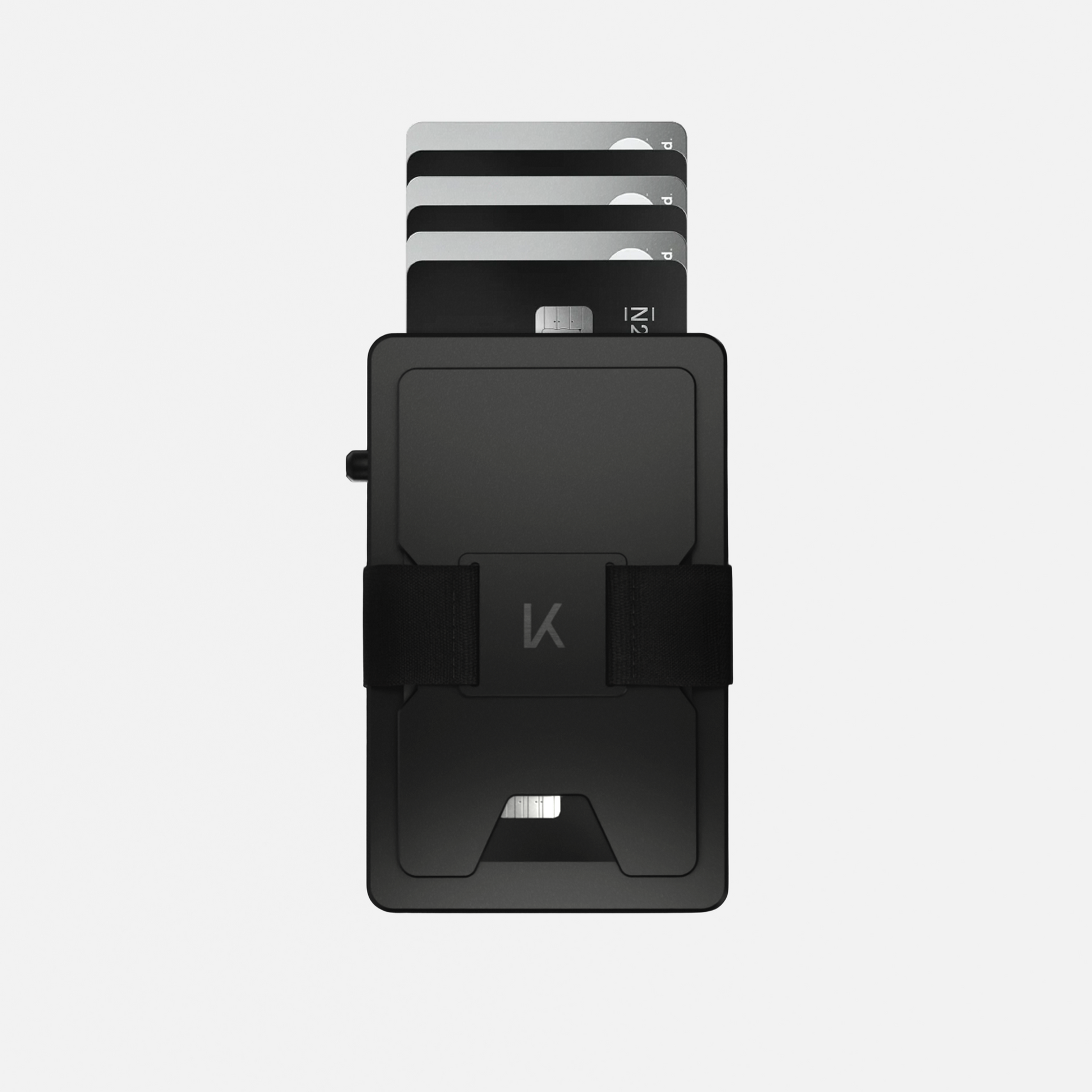 Porte‑cartes KAZE Extend – Noir mat, aluminium minimaliste