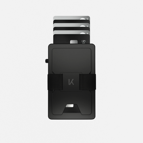 Porte‑cartes KAZE Extend – Noir mat, aluminium minimaliste