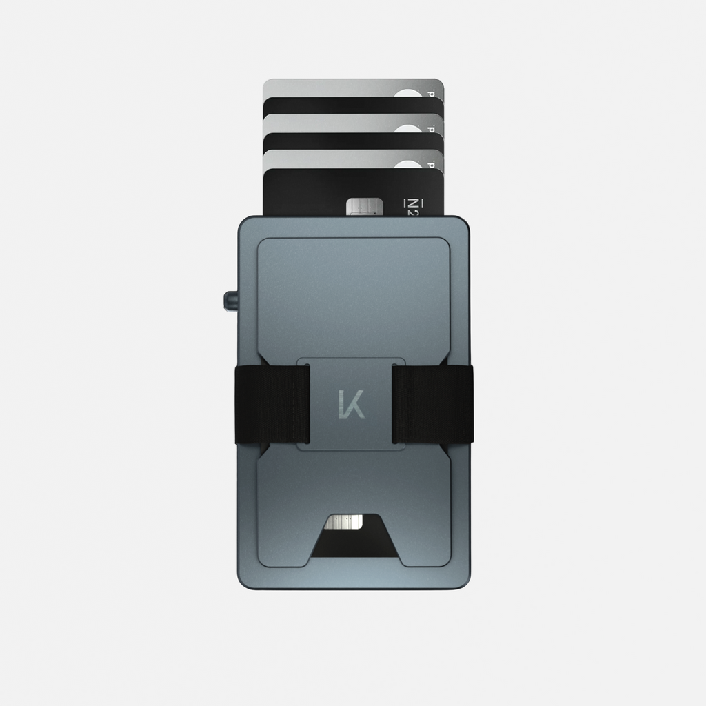 Porte‑cartes KAZE Extend – Bleu graphite, aluminium minimaliste
