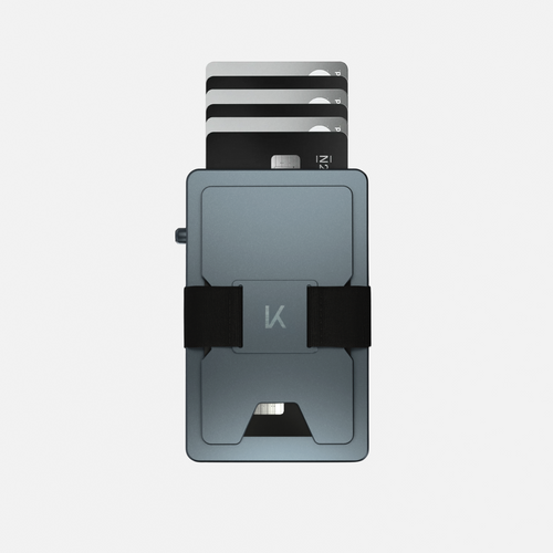 Porte‑cartes KAZE Extend – Bleu graphite, aluminium minimaliste