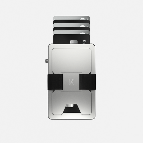 Porte‑cartes KAZE Extend – Gris argenté, aluminium minimaliste