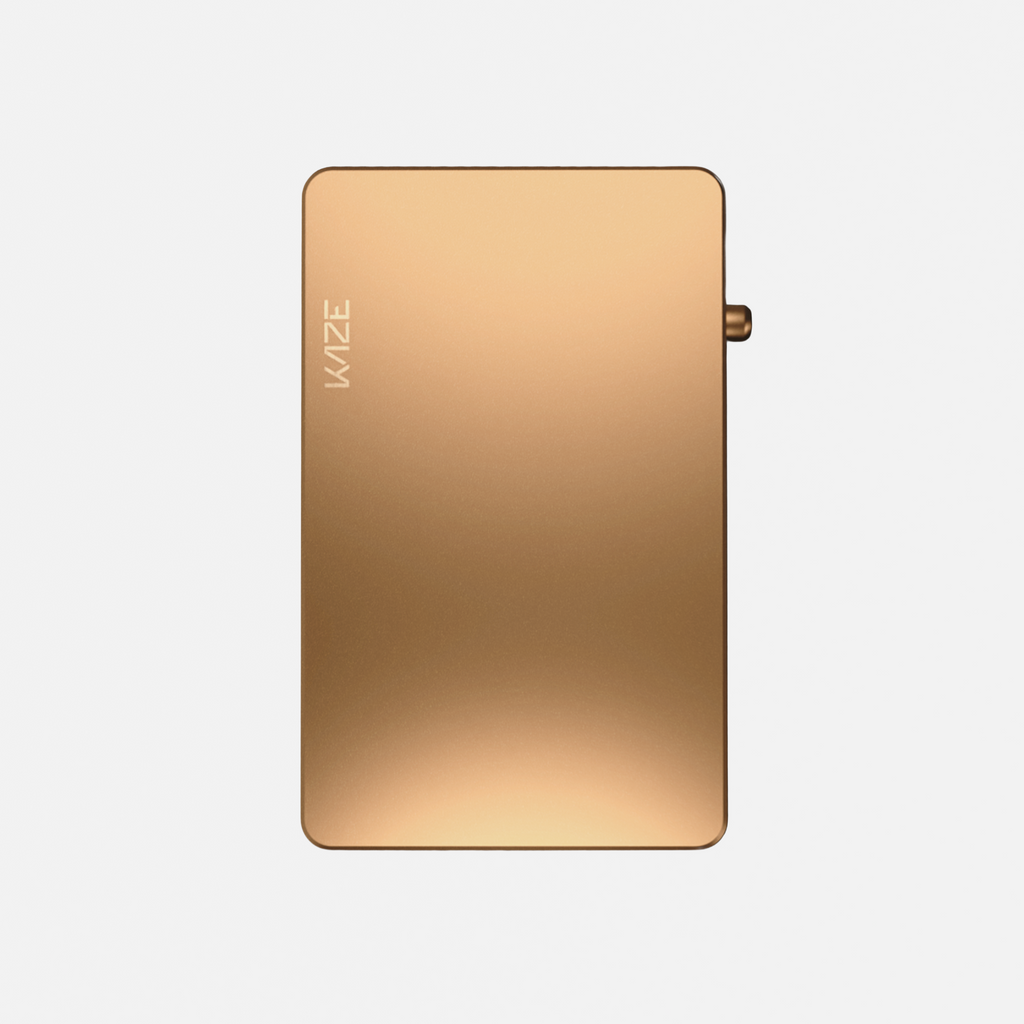 Porte‑cartes KAZE Flat – Or satiné, aluminium minimaliste