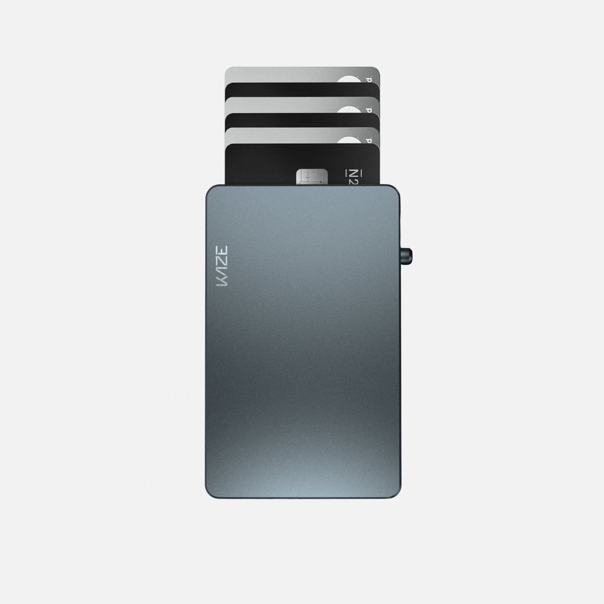 Porte‑cartes KAZE Flat – Bleu, aluminium minimaliste