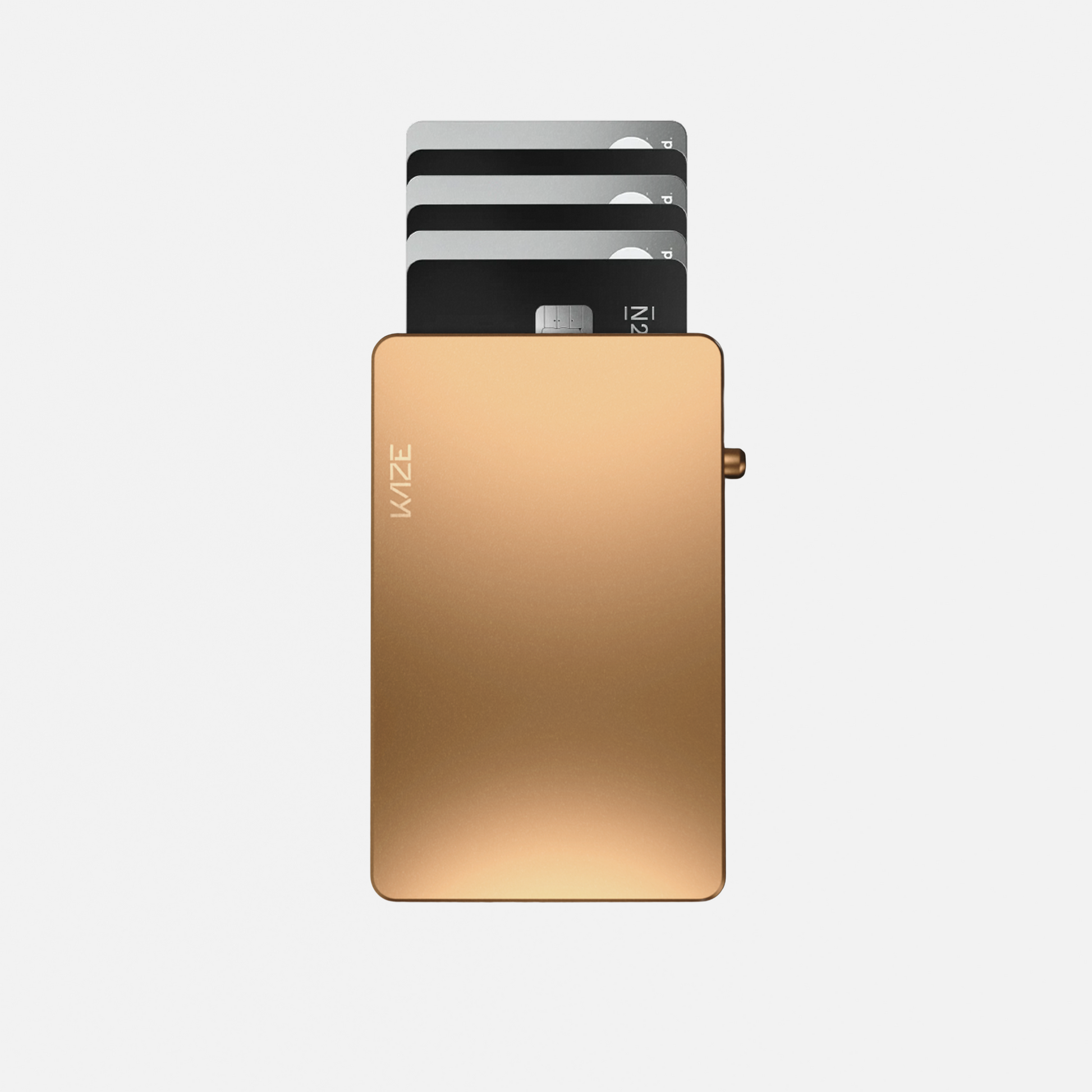 Porte‑cartes KAZE Flat – Or satiné, aluminium minimaliste