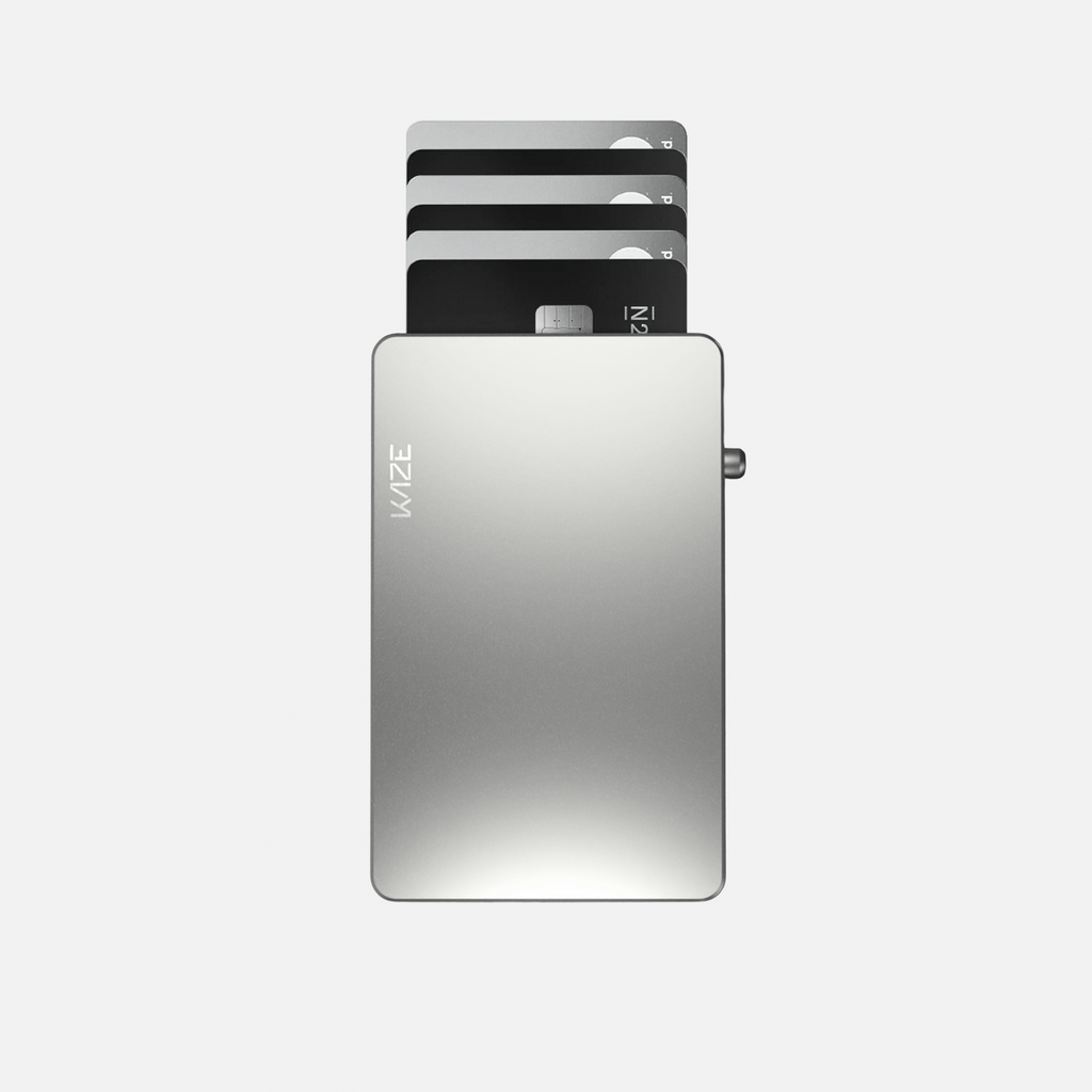 Porte‑cartes KAZE Flat – Argent, aluminium minimaliste