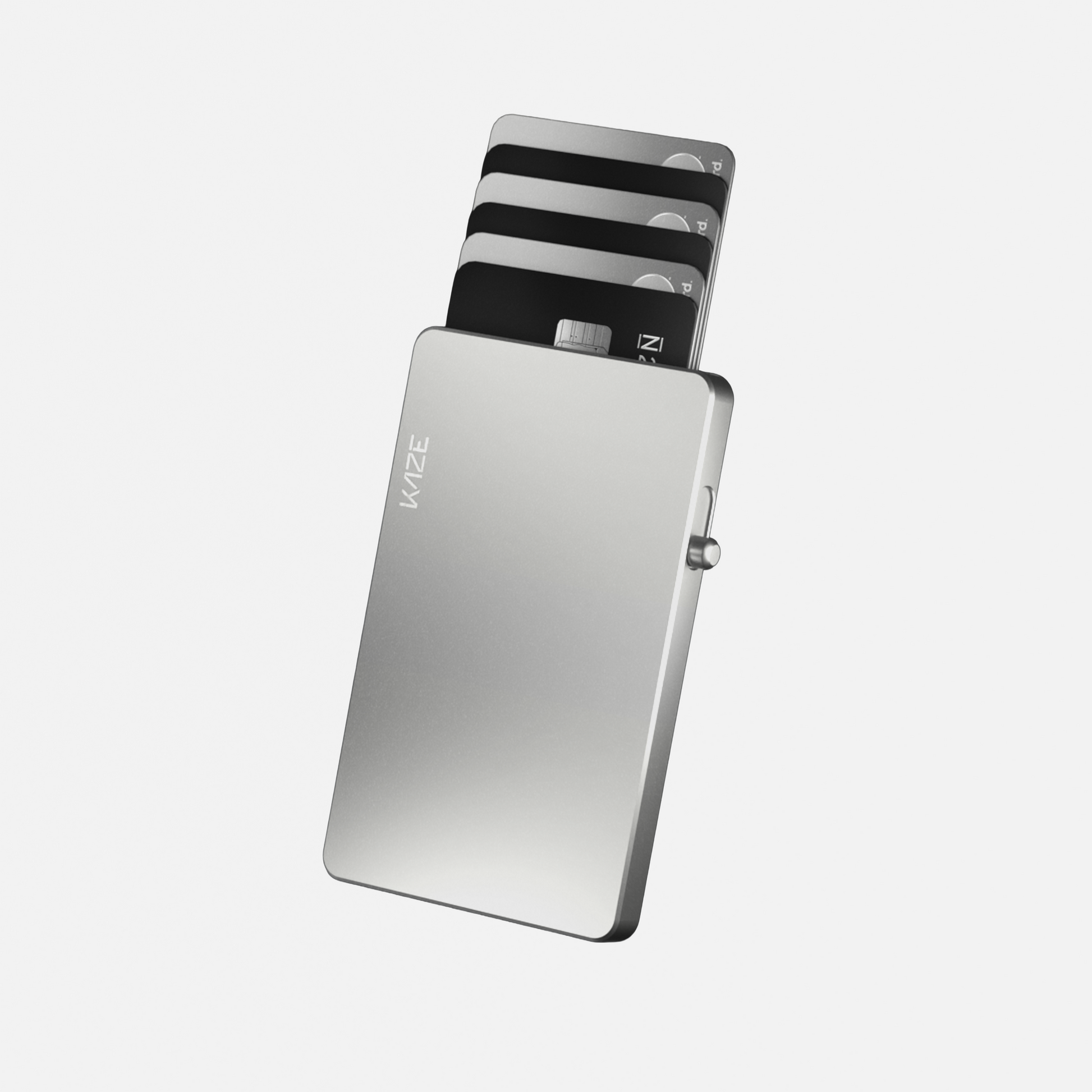 Porte‑cartes KAZE Flat – Argent, aluminium minimaliste