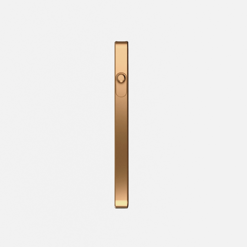 Porte‑cartes KAZE Flat – Or satiné, aluminium minimaliste