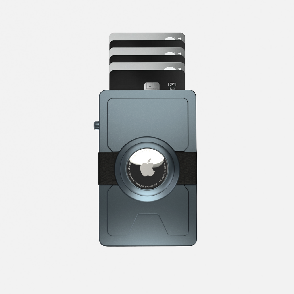 Porte‑cartes KAZE Tag – Bleu, aluminium minimaliste