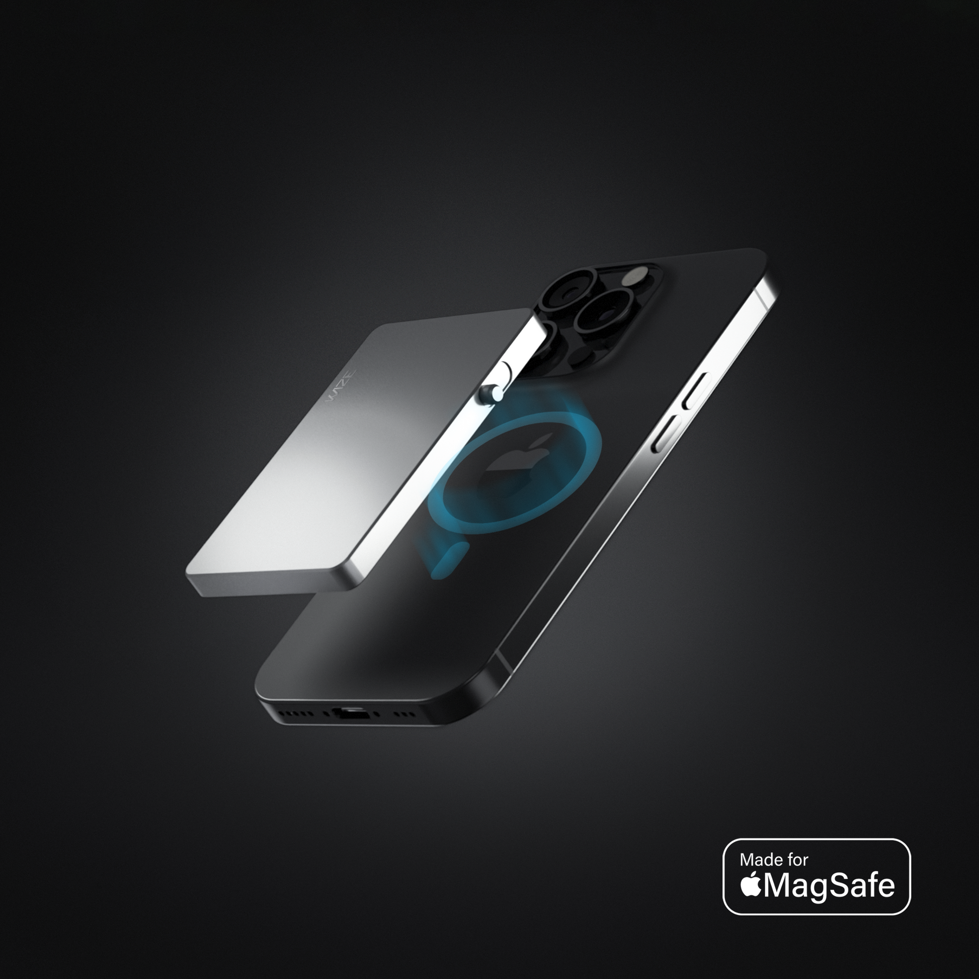 Porte‑cartes KAZE Flat – Or satiné, aluminium minimaliste